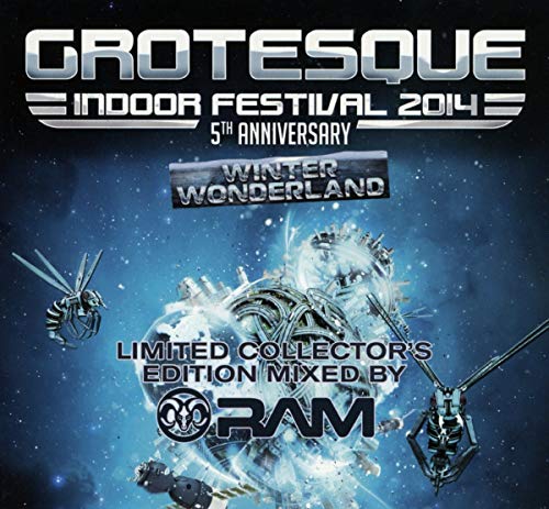 CD cover for “Grotesque Indoor Festival 2014 Winter Wonderland” with robotic imagery.