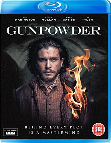 Gunpowder" Blu-ray case featuring Kit Harington and a fiery background.