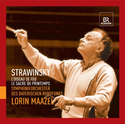 CD cover featuring conductor Lorin Maazel with text “Stravinsky” and “Maazel”.