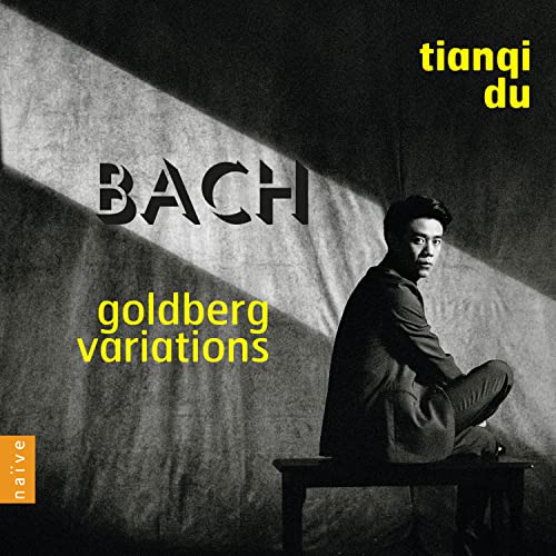 CD cover: pianist Tianqi Du, shadowed light, "Bach: Goldberg Variations" text.