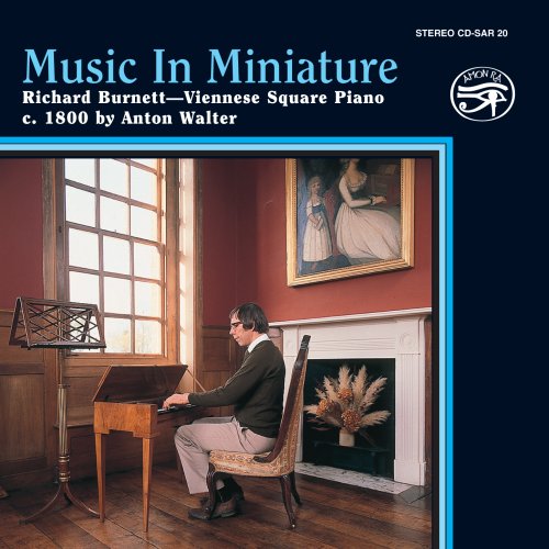 "CD cover featuring a man playing a square piano in a red room."