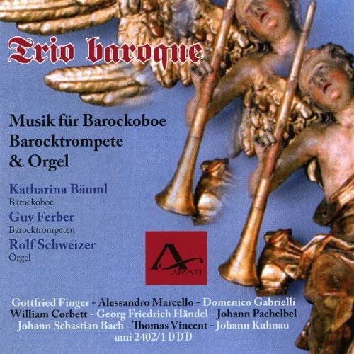 CD cover featuring Baroque angel sculptures and musical instrument names.
