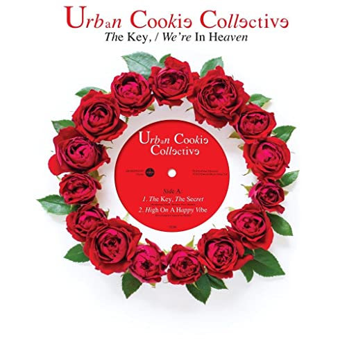 Record label surrounded by red roses, displaying "Urban Cookie Collective" text.