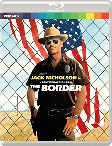 Blu-ray cover for "The Border" featuring Jack Nicholson in uniform.