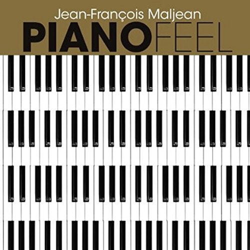 "CD cover with piano keys pattern, green borders, and 'Piano Feel' title."