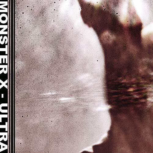 Close-up of abstract, textured white and brown vinyl record cover.