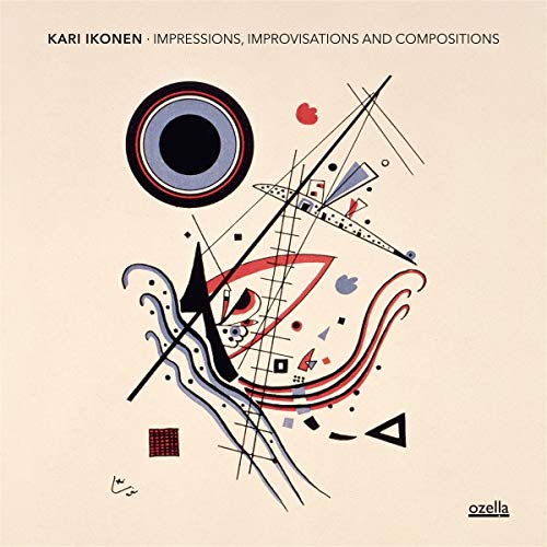 "Album cover with abstract shapes and lines on a beige background."