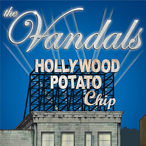 Album cover for The Vandals’ “Hollywood Potato Chip” with a sign illustration.