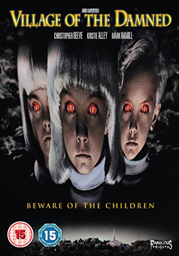 DVD cover featuring three children with glowing red eyes against a dark background.