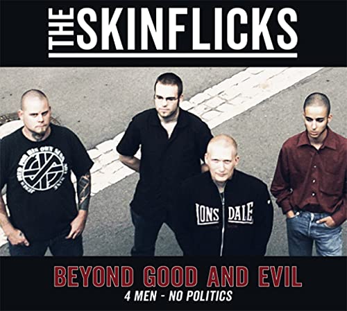 CD cover for The Skinflicks’ “Beyond Good And Evil” featuring four men.