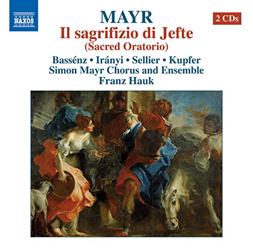 "Album cover with classical painting of people and horses, white background, Naxos logo."