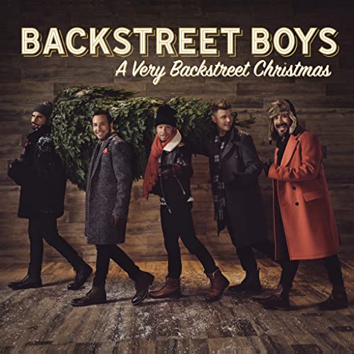 Backstreet Boys album cover with the band and a Christmas tree.