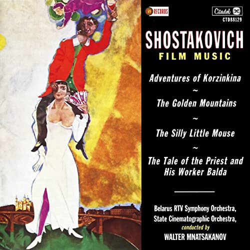 CD cover for Shostakovich's "Film Music" featuring illustrated figures.