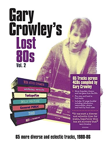 CD album cover for "Gary Crowley's Lost 80s Vol. 2" with stacked CDs.
