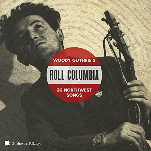 Album cover with Woody Guthrie holding a guitar, red title overlay.