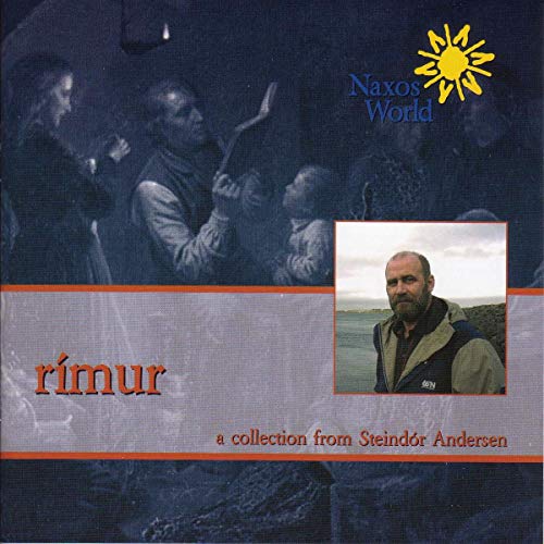 CD cover for "Rimur" by Steindór Andersen, featuring portraits and landscapes.
