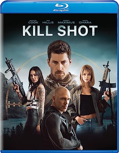 Kill Shot" Blu-ray cover featuring actors with weapons, dramatic lighting.