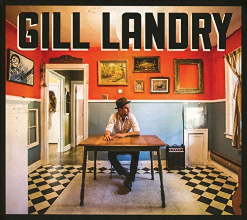 Album cover: Gill Landry seated at a table in a room with artwork.