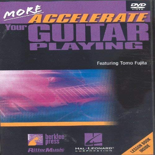 DVD cover for "More Accelerate Your Guitar Playing" featuring a close-up of a guitar.