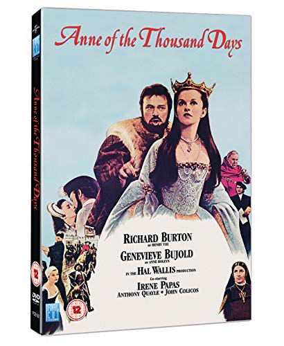 DVD cover for "Anne of the Thousand Days" featuring Richard Burton and Genevieve Bujold.