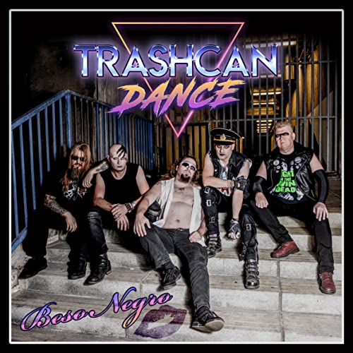 CD cover: Trashcan Dance band members sitting on concrete steps.