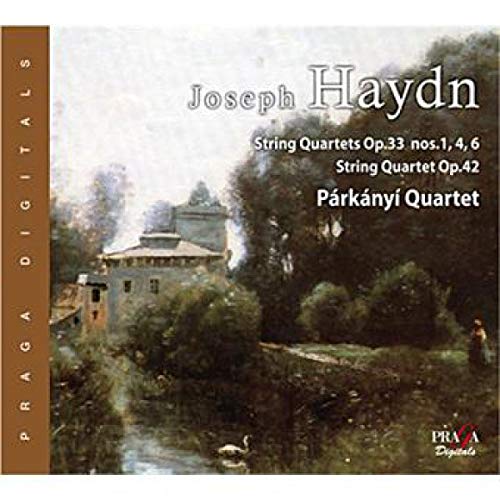 CD cover for Haydn string quartets performed by the Parkanyi Quartet.