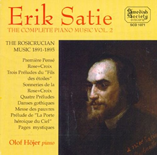 CD cover for Erik Satie’s piano music, featuring a portrait of a man.