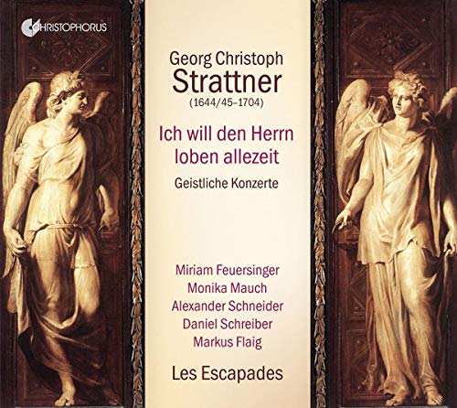 CD cover featuring angels flanking text: “Georg Christoph Strattner” and song title.