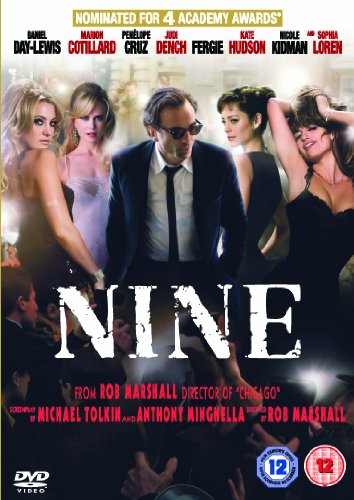 DVD cover for the musical Nine featuring a man in sunglasses surrounded by women.