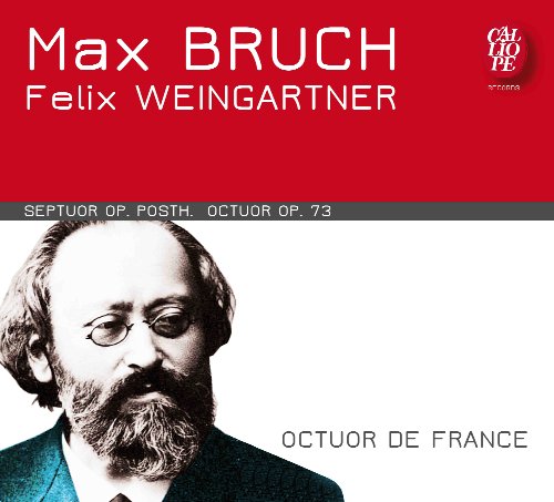 CD cover featuring a black and white portrait of Max Bruch.