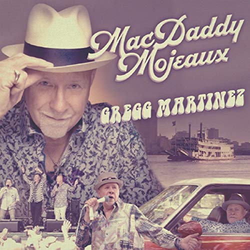 CD cover: Man in hat, band performing, city and river background.