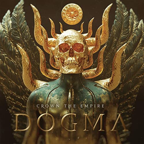 Golden skull with feathered wings and the album title "DOGMA".