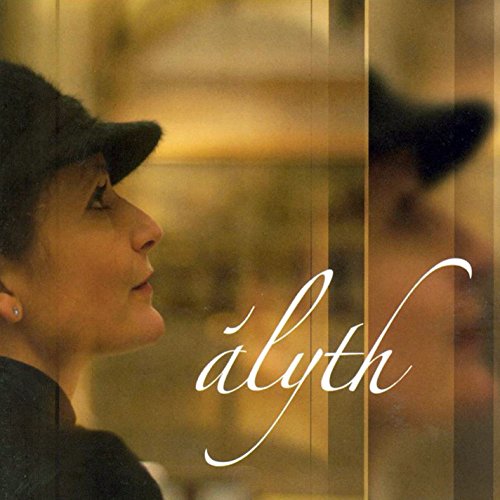 Alyth's album cover features a woman in a black cap, reflected in a gold-toned mirror.