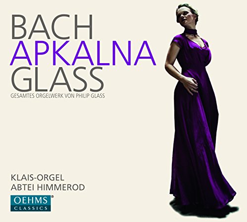 CD cover featuring Iveta Apkalna in a purple gown, with text "BACH" and "Apkalna".
