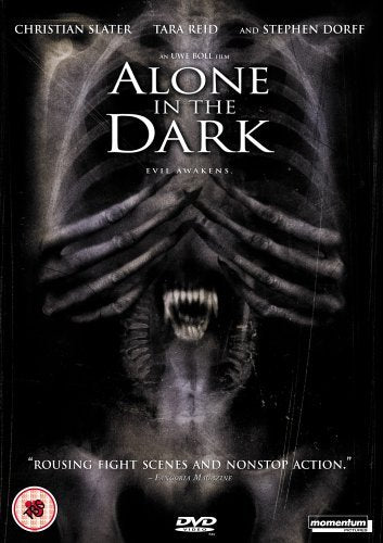 Alone In The Dark" DVD cover with skeletal hands and a monstrous face.