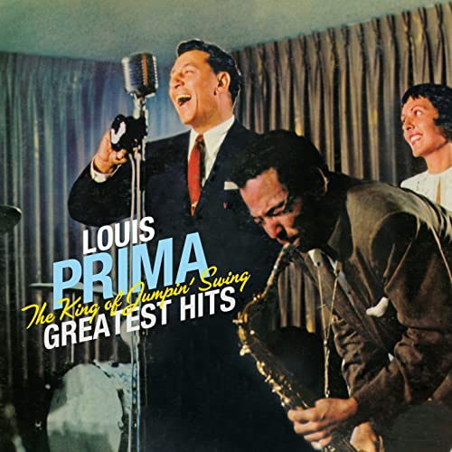 Louis Prima album cover featuring a singer with a saxophonist.