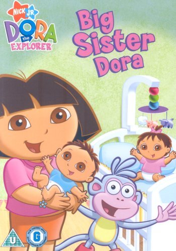 Dora the Explorer DVD cover featuring Dora with a baby and Boots.