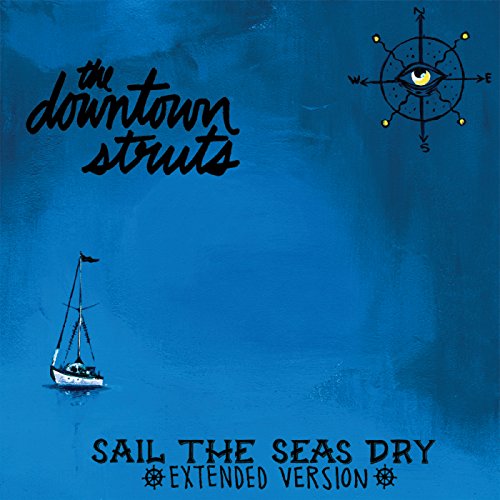 Vinyl record cover: blue background, sailboat, compass with an eye.