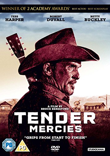 DVD cover for "Tender Mercies" featuring a man in a cowboy hat.
