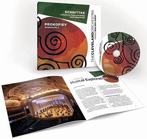 CD case with abstract cover art, disc, and concert hall booklet.