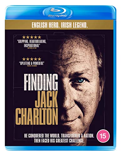 Blue-ray case with a close-up of an older man's face and the title "Finding Jack Charlton".