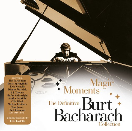 Burt Bacharach at a grand piano, album cover with artist and title text.