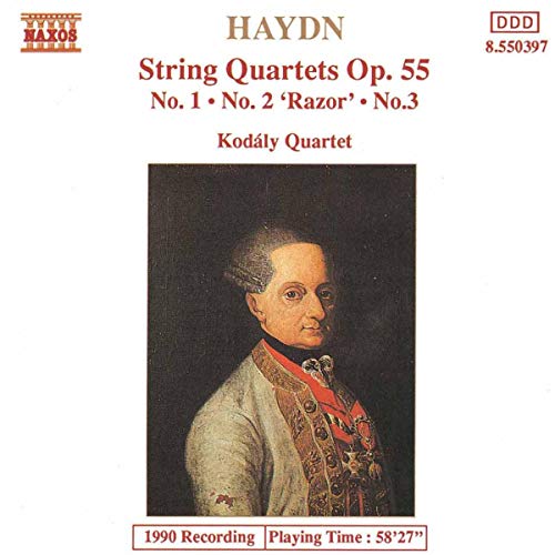 CD cover featuring a portrait of composer Joseph Haydn and text details.