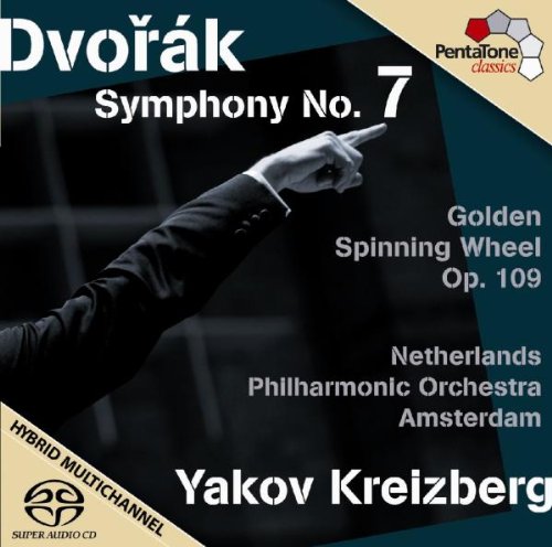 "CD cover with conductor's hand and Dvorak's Symphony No. 7 information."