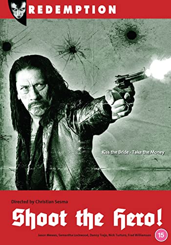 DVD cover for "Shoot The Hero" featuring a man holding a gun.