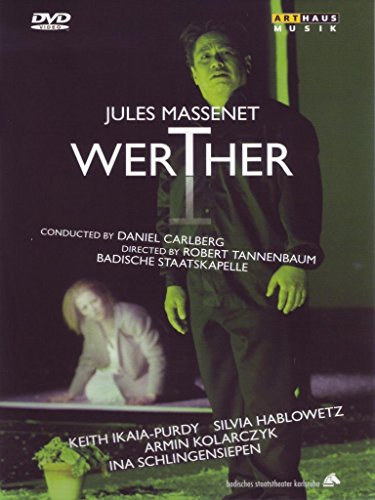 DVD cover for "Werther" featuring a man standing over a kneeling woman.