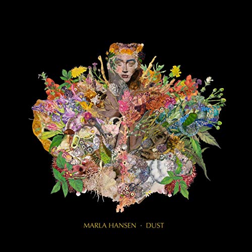 The image depicts a vinyl record cover featuring a woman's face surrounded by flowers and foliage. Here is a concise, descriptive alt text: "Album cover with a woman's face amidst colorful flowers and greenery."