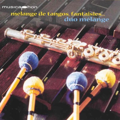 A CD cover featuring a bassoon and mallets on a marimba, with text overlay.