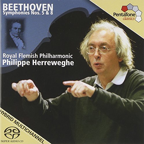 CD cover featuring conductor Philippe Herreweghe with Beethoven's symphonies information.