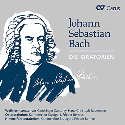 CD cover featuring a portrait of Johann Sebastian Bach in blue tones.